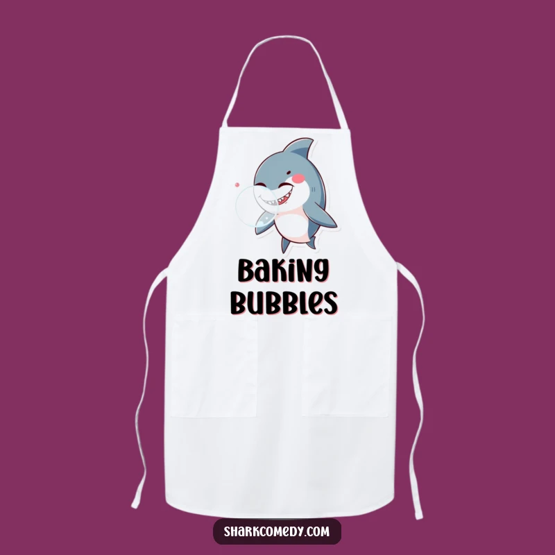 Funny Winking Shark Kitchen Apron: Blow Bubbles While You Cook