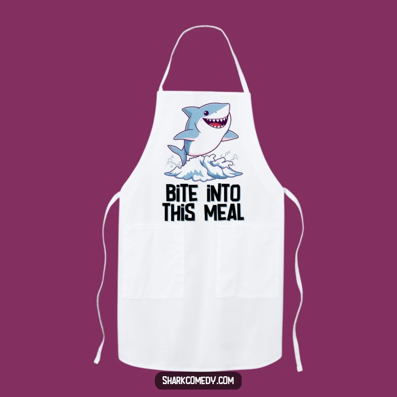 Funny Tiny Shark Wave Apron - Kitchen Fun for Ocean Lovers