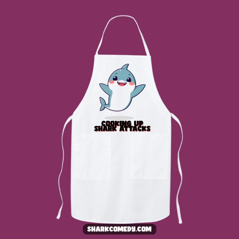 Funny Kawaii Shark Dance Apron: Cook with Hilarious Flair
