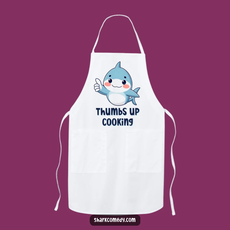 Funny Thumbs Up Shark Apron - Cook with Approval!
