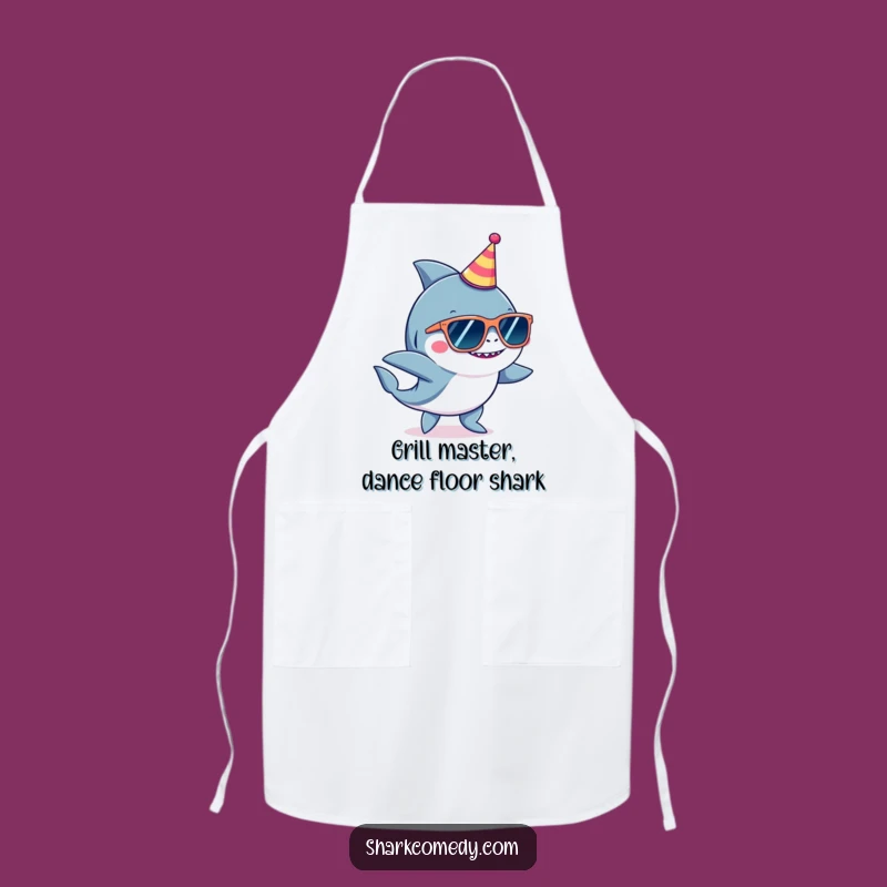 Funny Party Shark Apron, Kitchen Dance Party Chef Gift, Humorous Cooking Wear