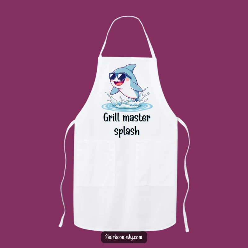 Funny Tiny Sunglasses Shark Apron - Cool Kitchen Fun, Hilarious Chef Gift