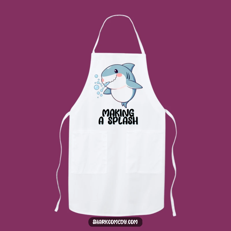 Funny Shark Bubbles Apron - Playful Kitchen Accessory for Cooking Fun Gift