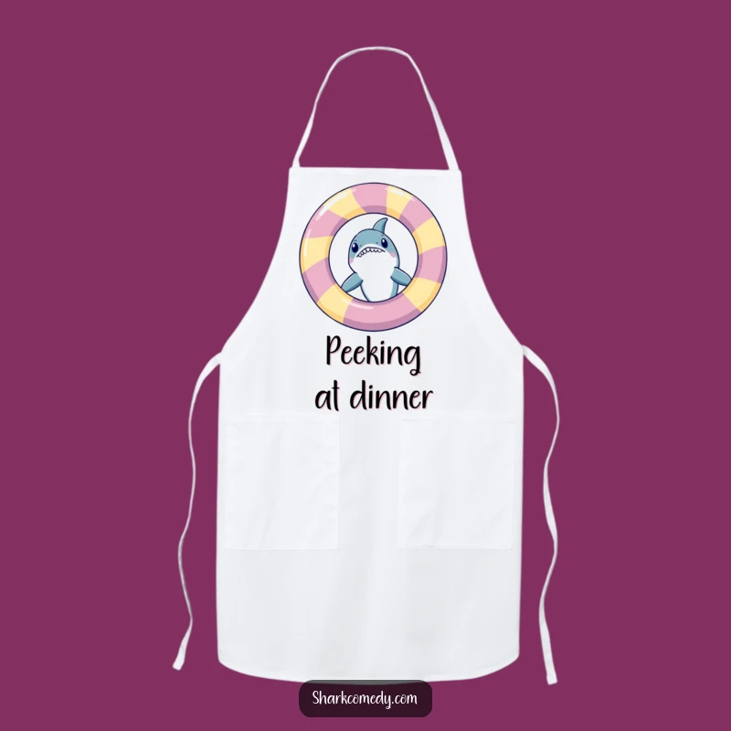 Funny Peeking Shark Kitchen Apron: Surprise Your Guests