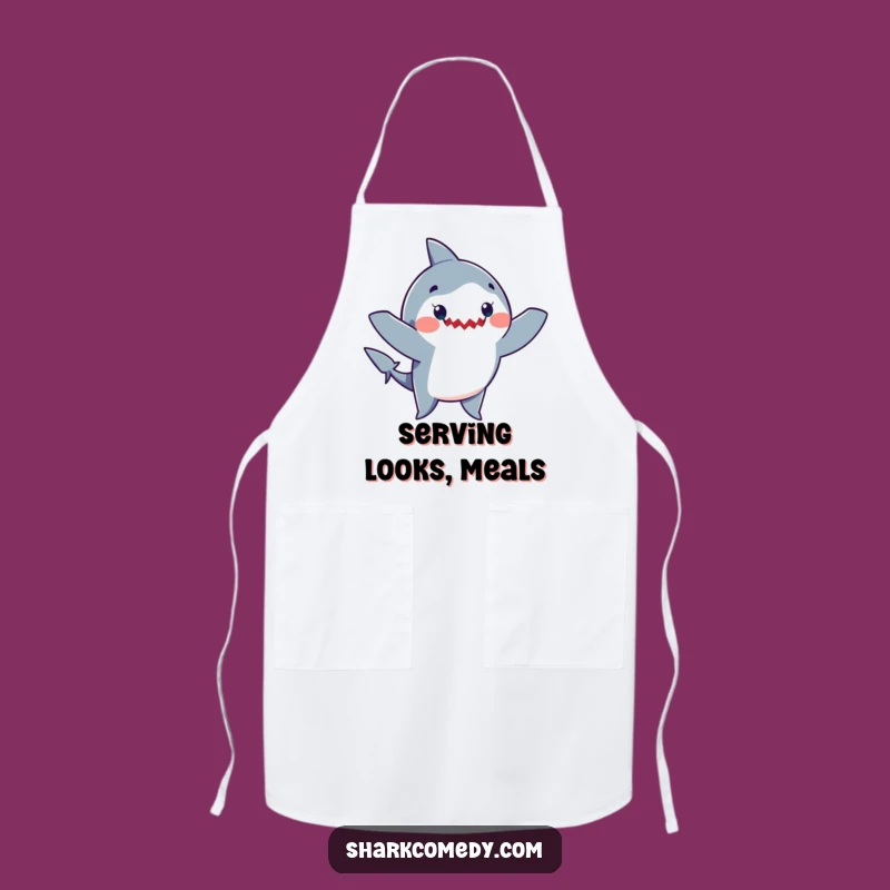 Funny Shark Dance Apron - Chef's Hilarious Waving Arms Gear for Kitchen Fun