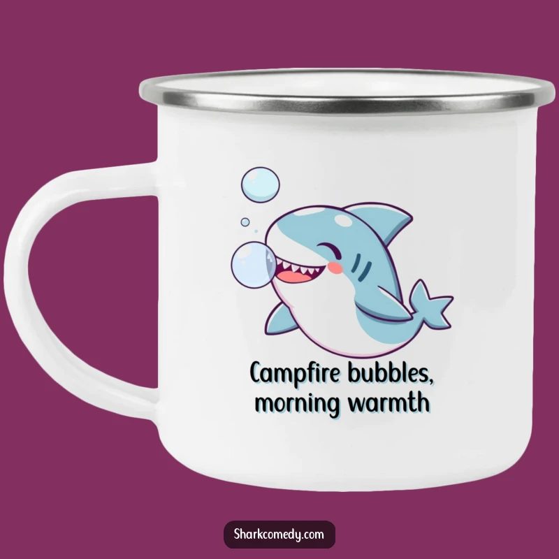 Funny Kawaii Shark Camping Mug: Hilarious & Playful Outdoor Companion