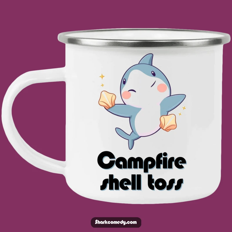 Funny Shark Juggling Camping Mug - Winking Performer Adventure