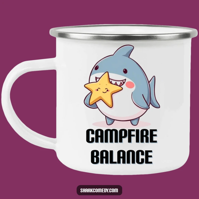Charming Funny Chubby Shark Starfish Enamel Camping Mug - Cute Outdoor Gift