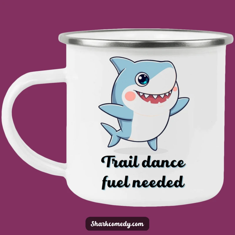 Funny Googly-Eyed Shark Dance Camping Mug: Adventure with a Smile!