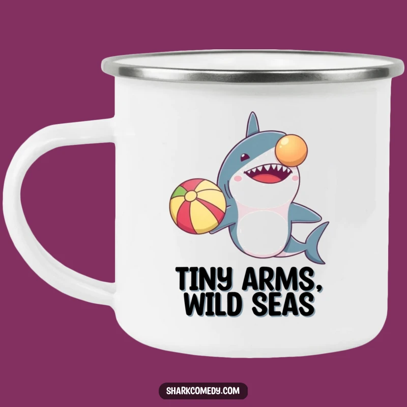 Funny Shark Tiny Arms Beach Ball Balance Camping Mug Outdoor Gift