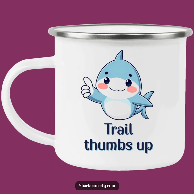 Funny Thumbs Up Shark Camping Mug - Sip with Approval!
