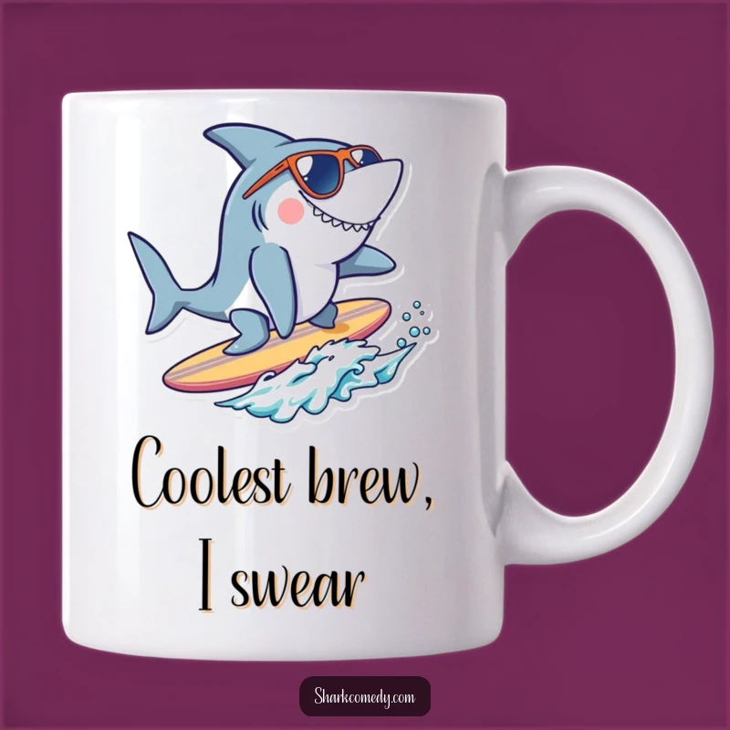 Funny Cool Shark Surfer Mug - Awesome Sunglasses & Surf Gift
