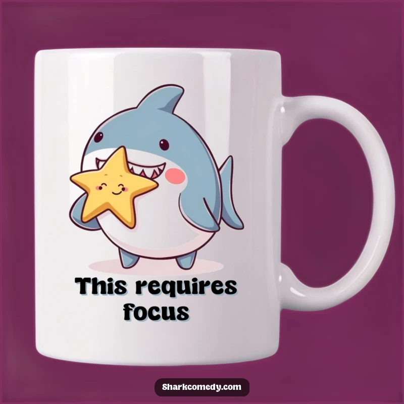 Funny Chubby Shark Starfish Balance Mug - Adorable Cute Gift for Animal Lovers