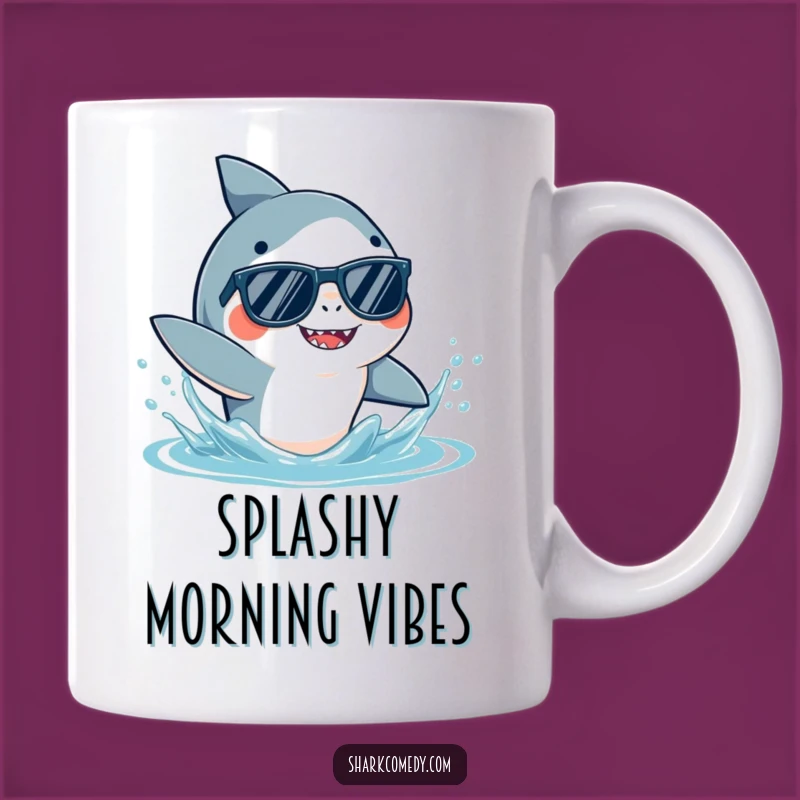 Funny Shark Sunglasses Mug: Cool Splash, Playful Ocean Vibes, Great Gift