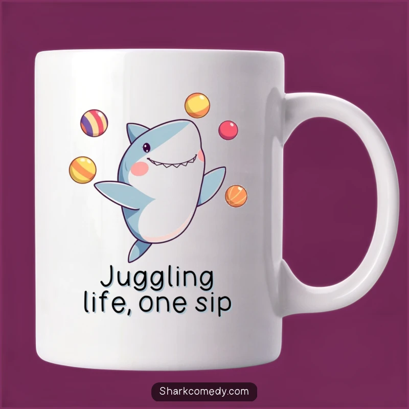 Funny Juggling Shark Mug: Hilarious Skillful Gift for Shark Lovers