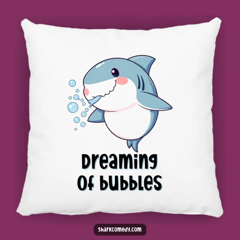 Funny Shark Bubbles Pillow - Soft & Playful Underwater Accent Decor Gift