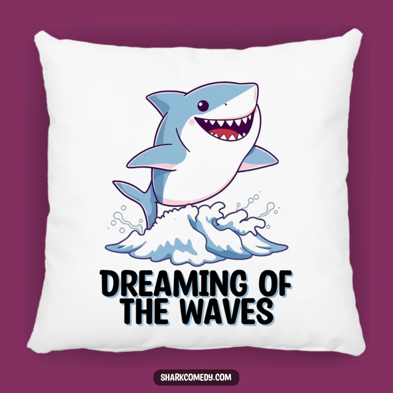 Funny Tiny Shark Wave Pillow - Soft & Humorous Ocean Decor