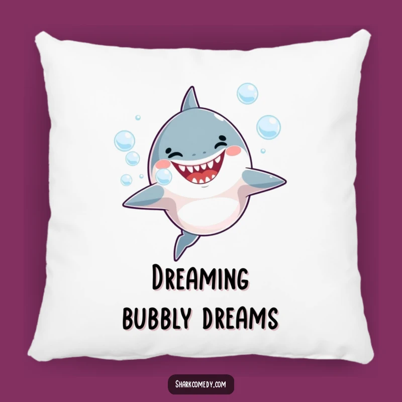 Funny Shark Bubbles Pillow - Snuggle Up with Ocean Cheer!