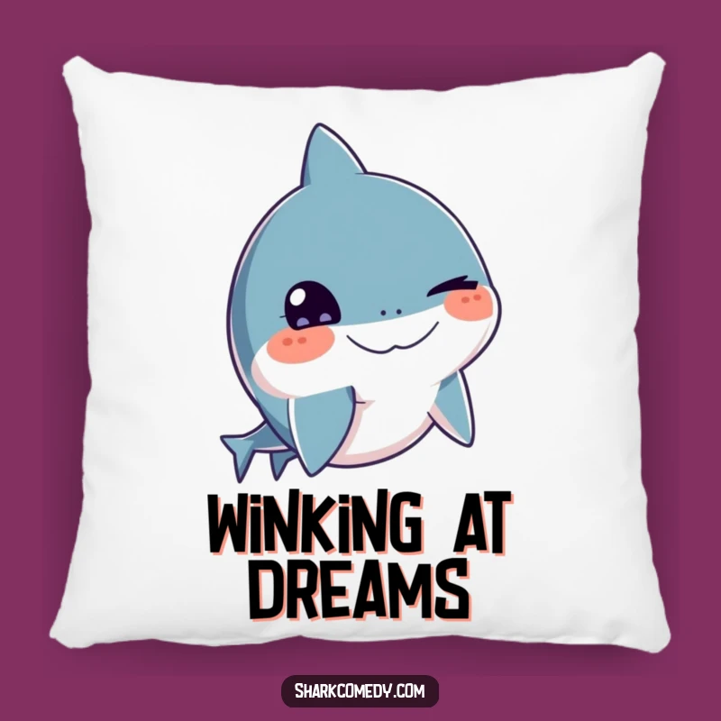 Funny Winking Shark Pillow - Soft & Cheeky Marine Accent Decor Gift