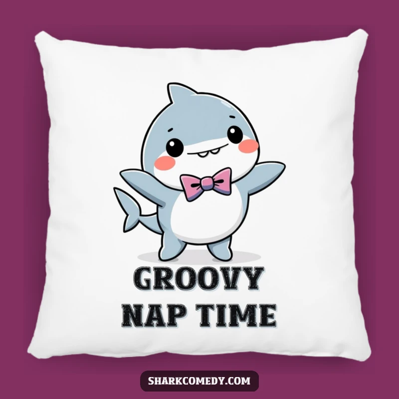 Soft Funny Dancing Shark Pillow - Bow Tie Style, Cozy Humor, Adorable Gift