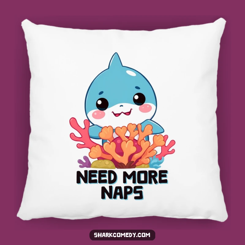 Funny Kawaii Shark Coral Peek Pillow: Snuggle with Underwater Cuteness!