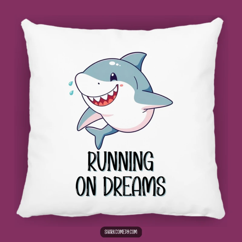 Funny Shark Sprint Pillow: Get Cozy with Determined, Energetic Vibes