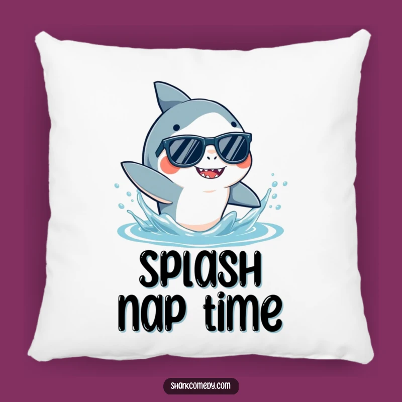 Funny Shark Sunglasses Pillow: Cozy Splash, Ocean Comfort, Great Gift