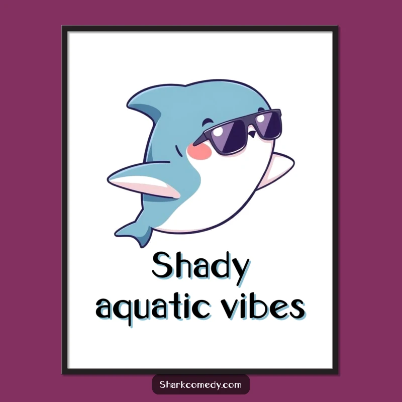 Funny Kawaii Shark Digital Art: Cool Sunglass Flip Instant Download, Decorate Instantly