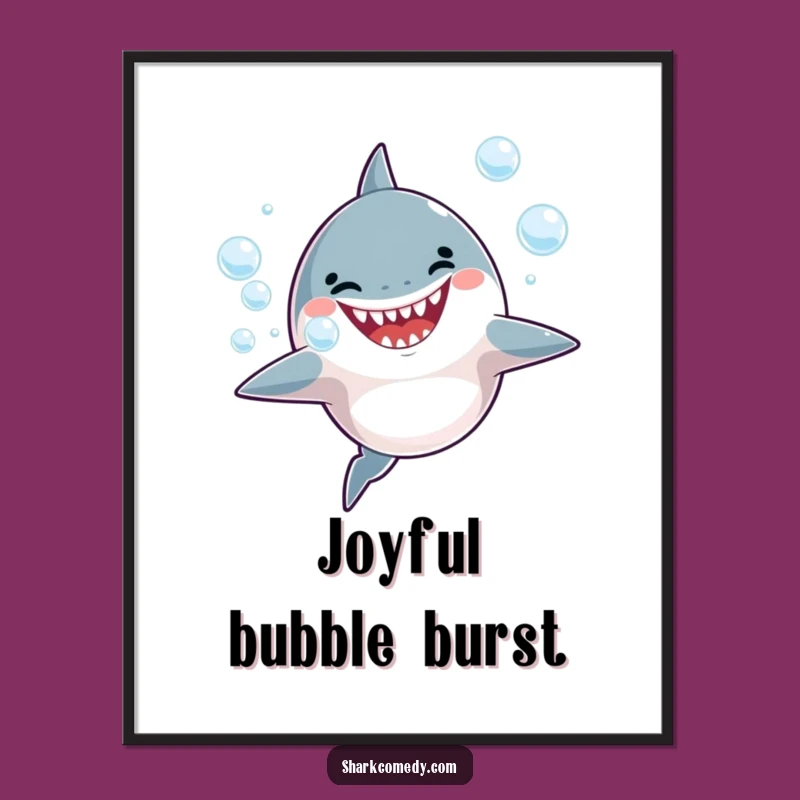 Funny Shark Bubbles Digital Art - Instant Joyful Ocean Decor!