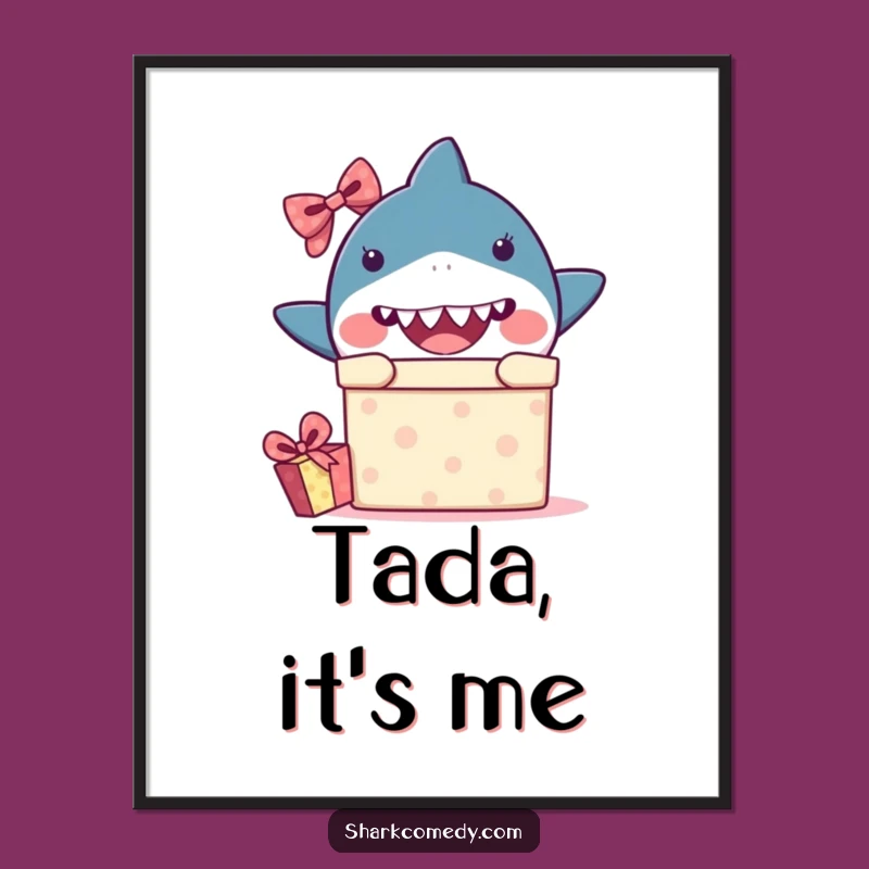 Funny Surprise Shark Digital Art - Peek-a-Boo Reveal, Instant Hilarious Gift