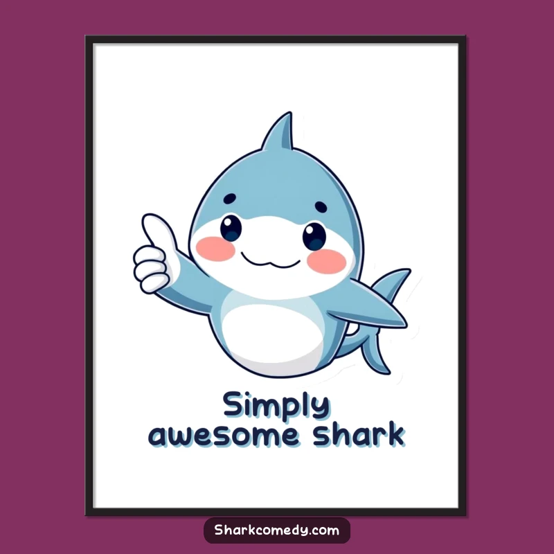 Funny Thumbs Up Shark Digital Art - Instant Positive Decor!