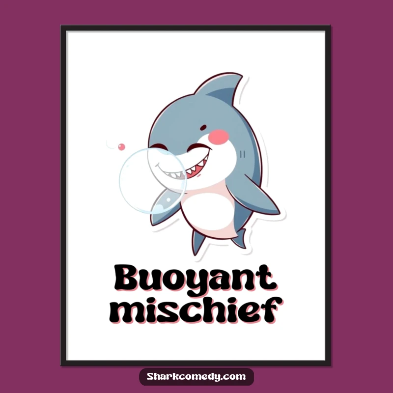 Funny Winking Shark Digital Art: Instant Whimsical Decor