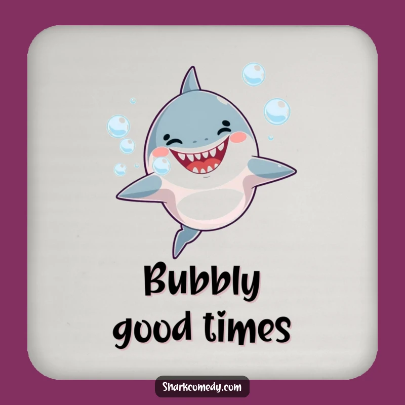 Funny Shark Bubbles Drink Coaster - Protect Surfaces with Joy!
