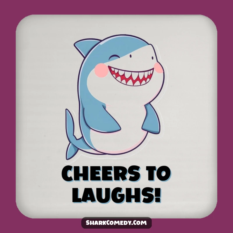 Funny Giggling Shark Coaster: Protect Surfaces with Laughs, Funny Gift