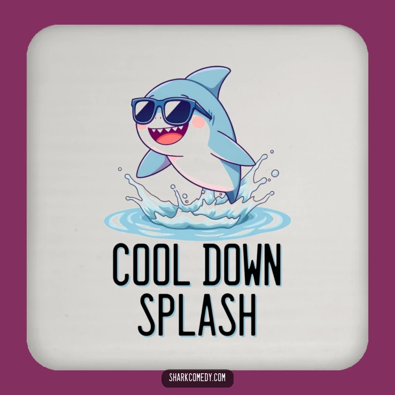 Funny Sunglasses Shark Coaster - Cool Protection, A Hilarious Gift