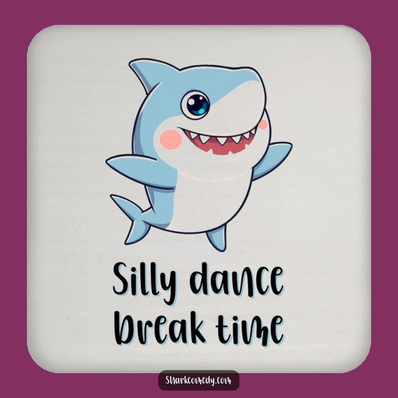 Funny Googly-Eyed Shark Dance Coaster Set: Protect Tables with Humor!
