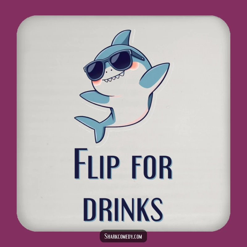 Funny Kawaii Shark Drink Coaster: Protect Surfaces with Cool Style, Funny Gift!
