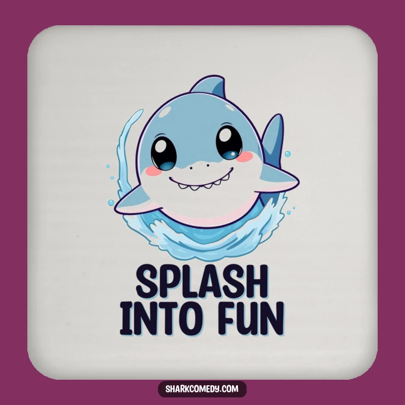 Funny Shark Coaster: Wide-Eyed Swimmer Splashing Fun, Drink Protector