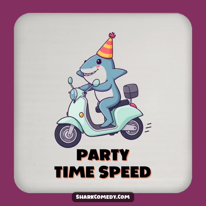 Funny Shark Scooter Coaster: Protect Surfaces with Party Vibes, Funny Gift