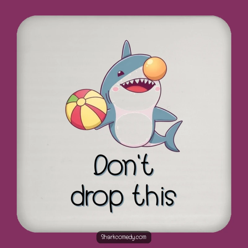 Funny Shark Tiny Arms Beach Ball Balance Coaster A Humorous Gift