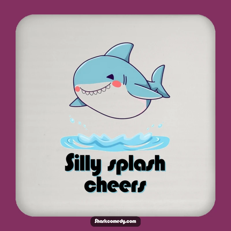 Funny Small Shark Coaster: Silly Grin, Table Protector, Great Gift