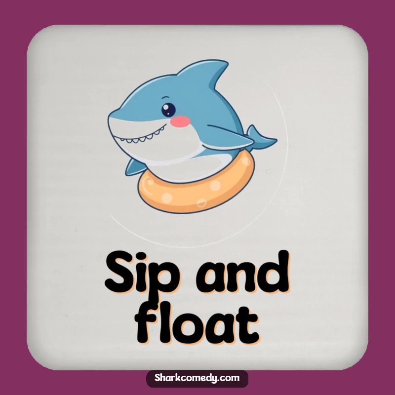 Funny Kawaii Shark Relaxed Float Coaster, Protect Surfaces, Whimsical Funny Gift