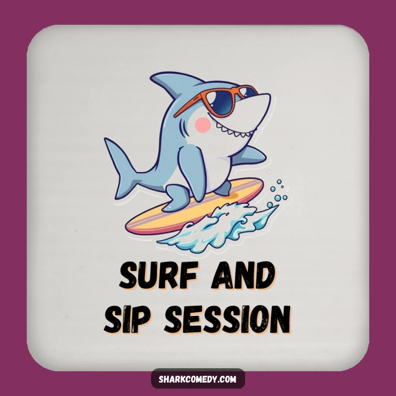 Funny Cool Shark Surfer Coasters - Protect Surfaces with Beach Humor