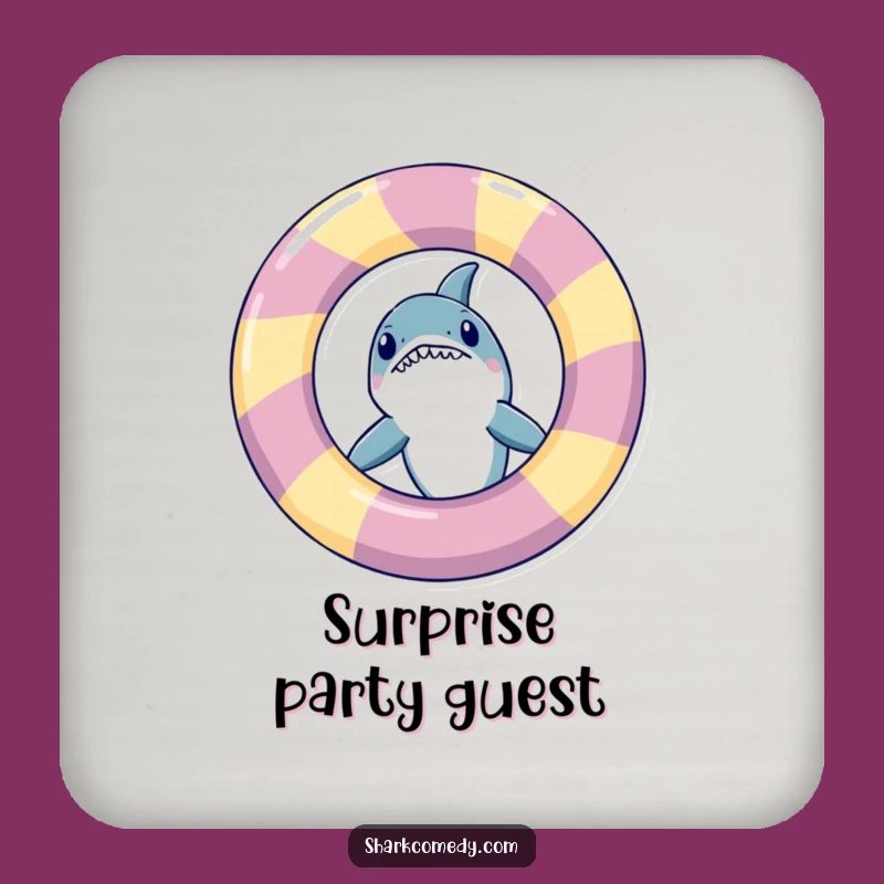 Funny Peeking Shark Coaster: Protect Surfaces with Poolside Charm