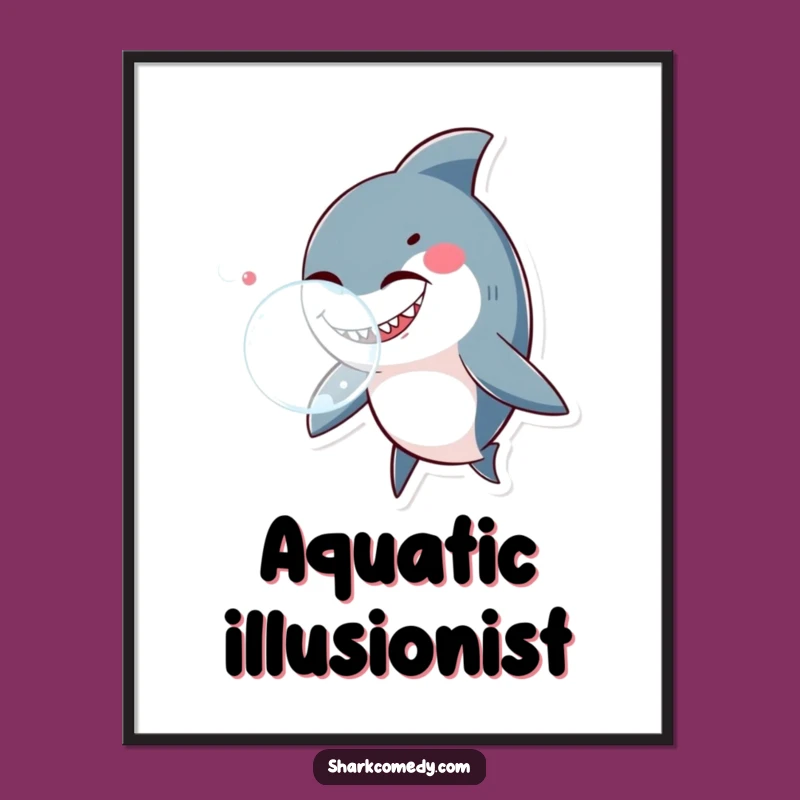 Funny Winking Shark Poster: Playful Underwater Art