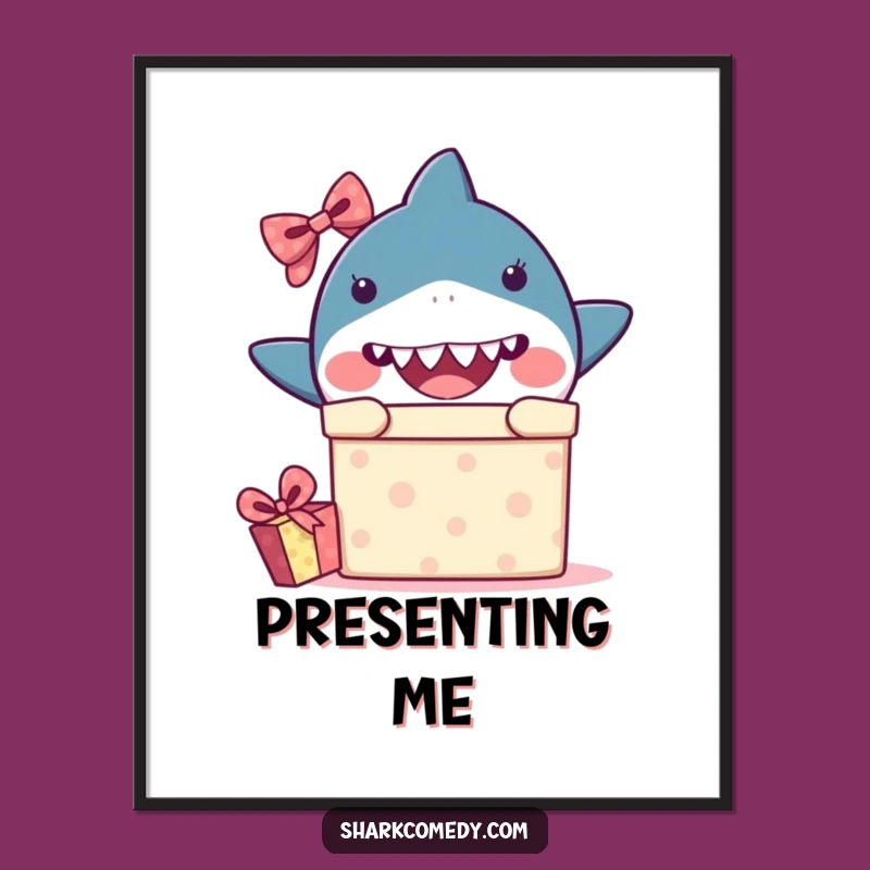Funny Surprise Shark Poster - Peek-a-Boo Art, Instant Hilarious Wall Decor Gift