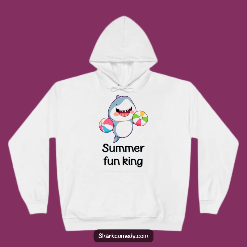 Cozy Funny Juggling Shark Hoodie: Warmth for Beach Combers