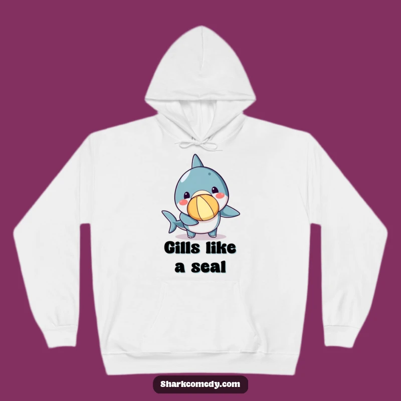 Cozy Funny Kawaii Shark Beach Ball Hoodie, Warm and Hilarious Funny Gift