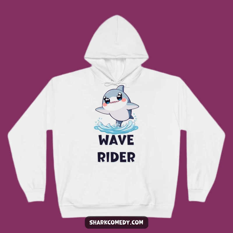 Kawaii Shark Hoodie - Cozy Leaping Shark with Wide Eyes, Funny Gift Apparel