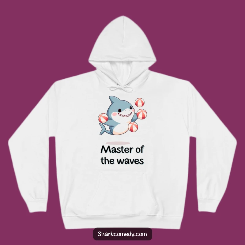 Cozy Funny Shark Juggling Beach Balls Hoodie - Warm & Exciting Gift!